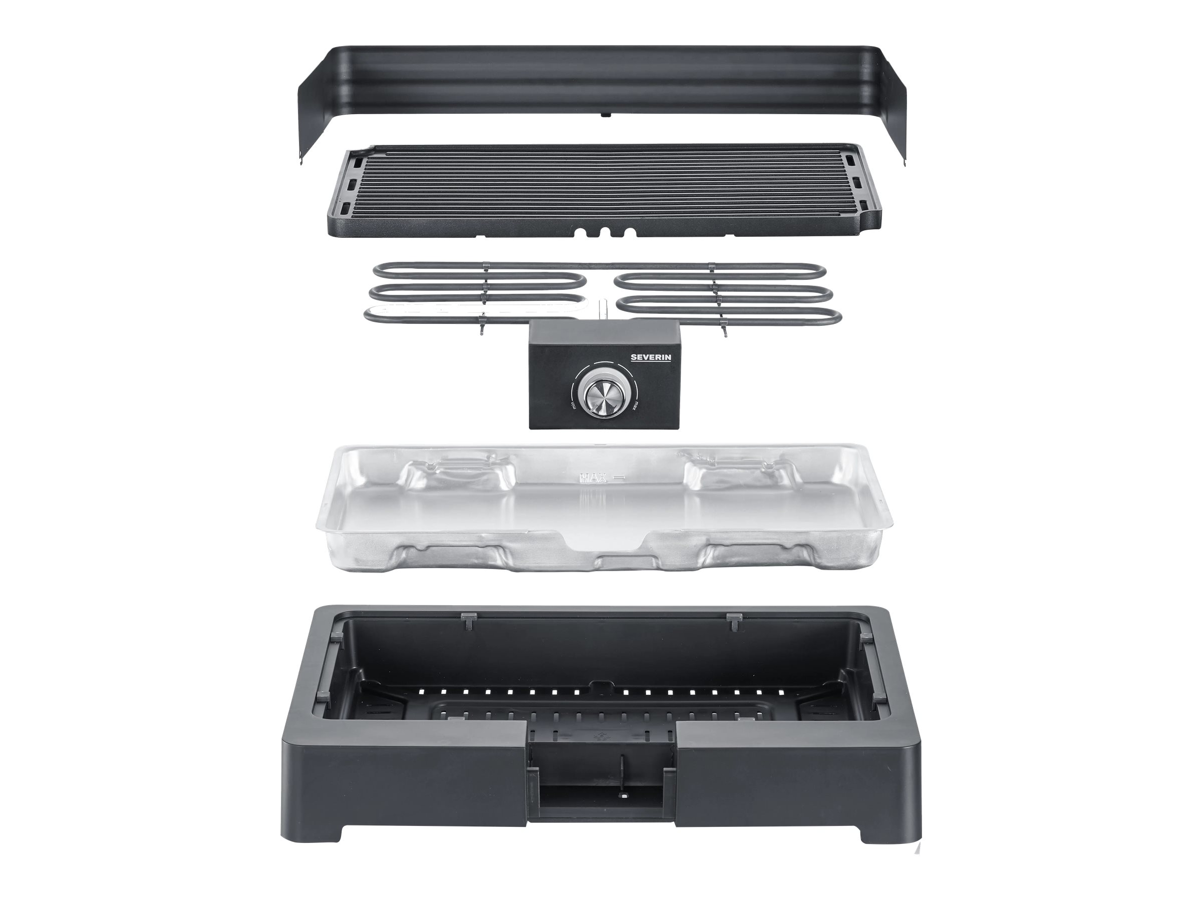 Severin PG 8567 Tisch-Elektrogrill 1150 cm² Grillfläche 2200 W Schwarz