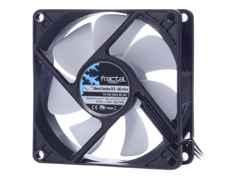 Fractal Design Silent Series R3 80 mm Gehäuselüfter Schwarz, Weiß