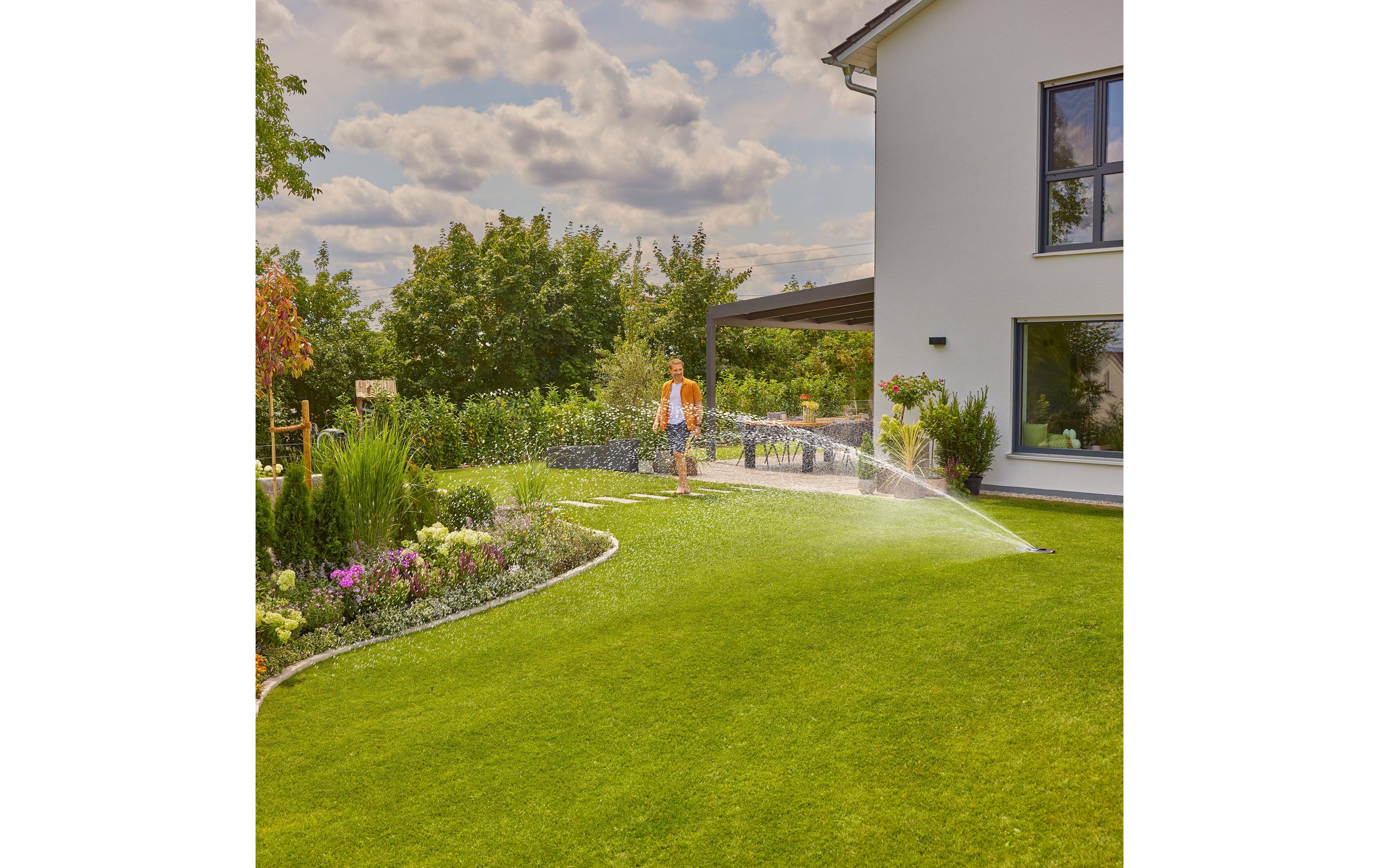 Gardena Pipeline AquaPrecise Rasensprenger Schwarz, Grün