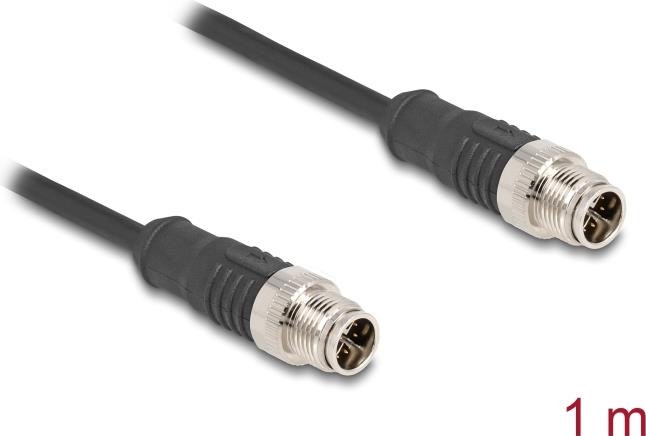 Delock M12 Kabel X-kodiert 8 Pin Stecker zu PVC 1 m (80863)