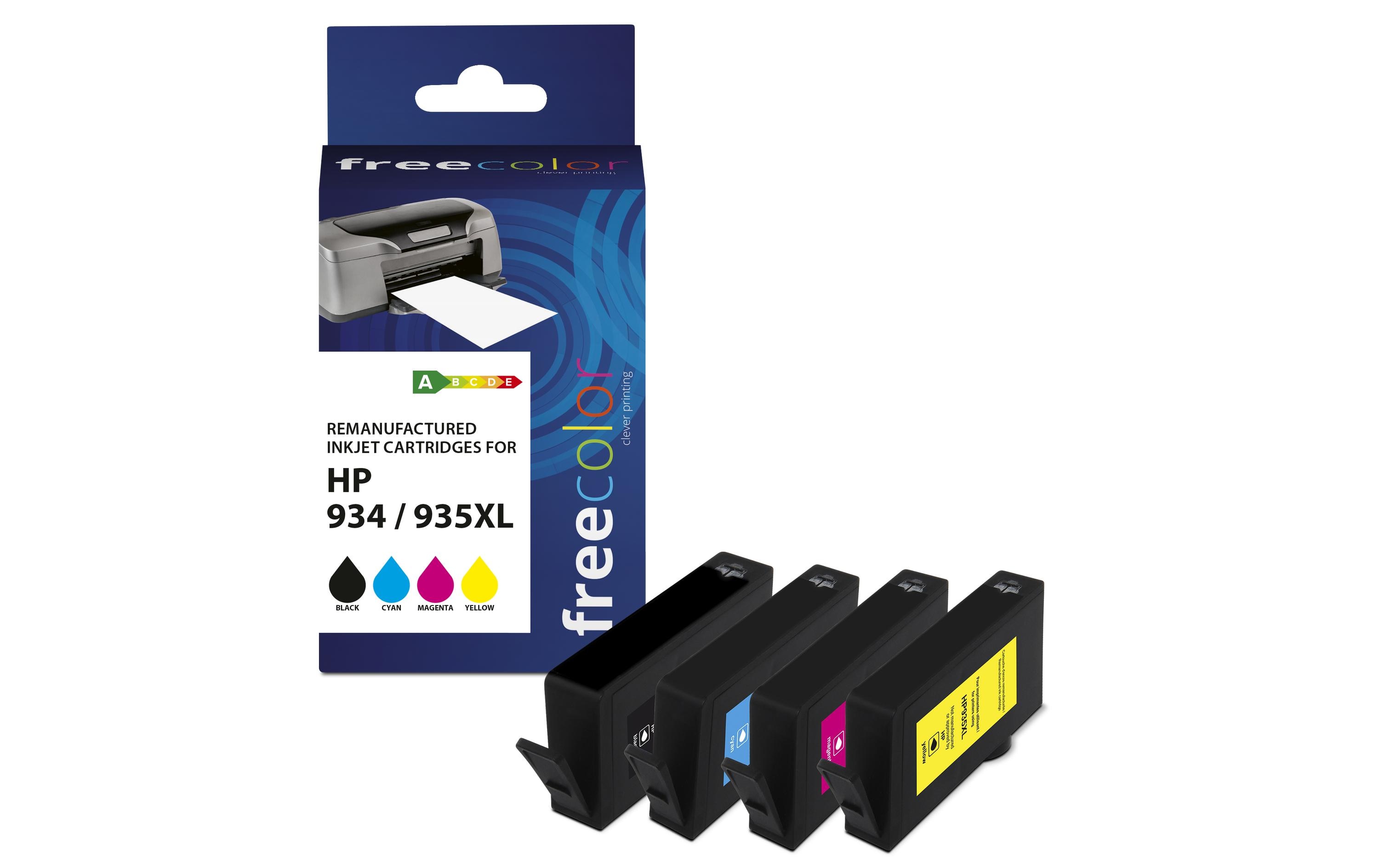 Freecolor K10356F7 Tintenpatronen Kompatibel High Yield 4er-Pack Schwarz Cyan Magenta Gelb