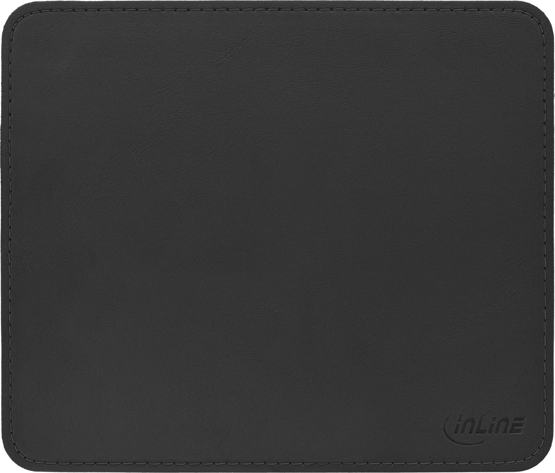 InLine Premium Mauspad Kunstleder 255 x 220 x 3 mm Schwarz