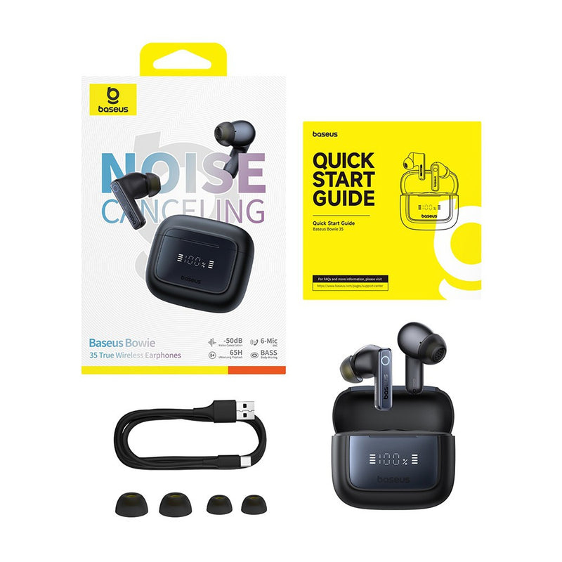 Baseus Bowie 35 TWS In-Ear Kopfhörer Bluetooth 5.3 ANC Schwarz