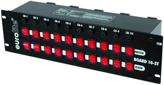 Eurolite DMX Splitter Board 10-ST 10x Schutzkontakt 10-Kanal 48,30cm (19") -Bauform (70008283)