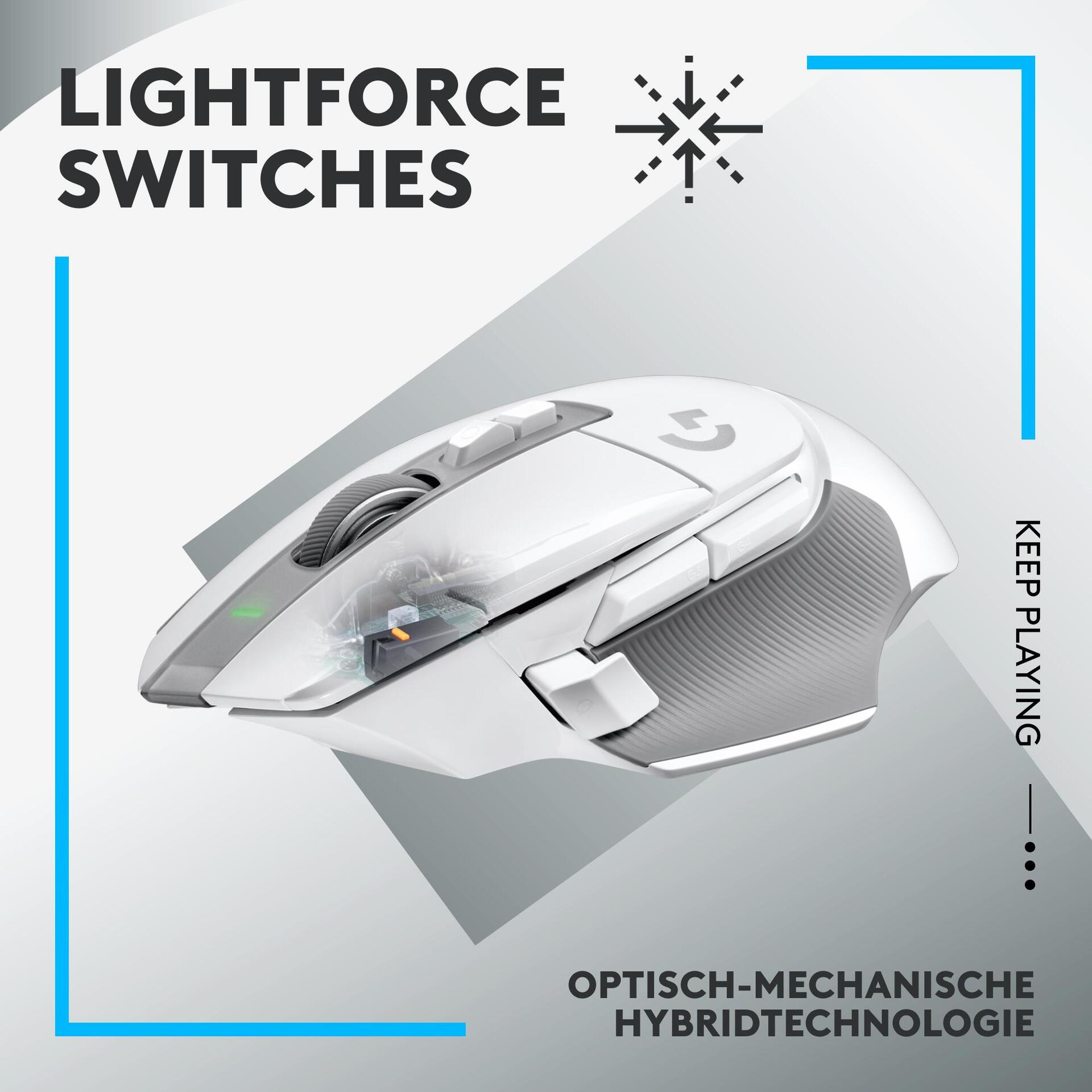 Logitech G G502 X LIGHTSPEED Gaming-Maus Weiß