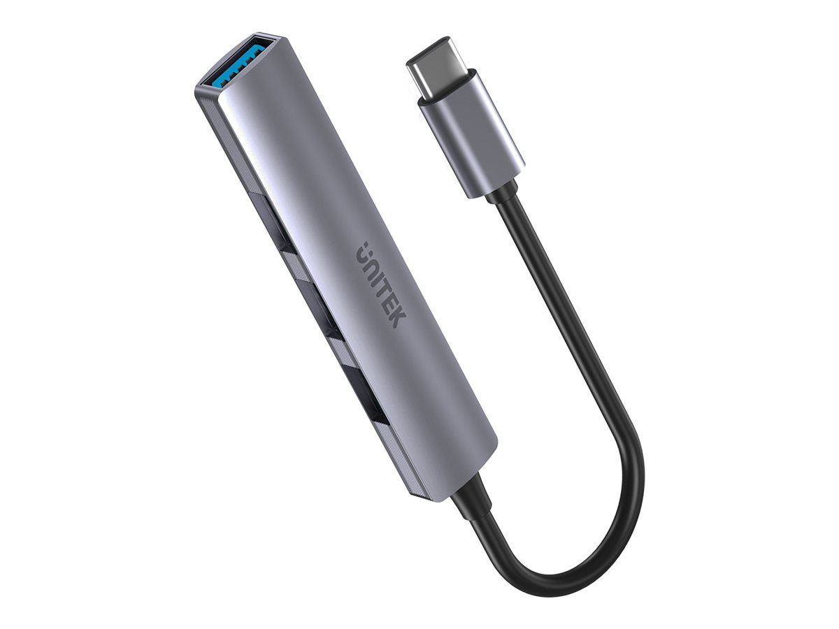 Unitek H1208B USB-C Hub 4-Port 1x USB-A 3.0 3x USB-A 2.0 Space-grau