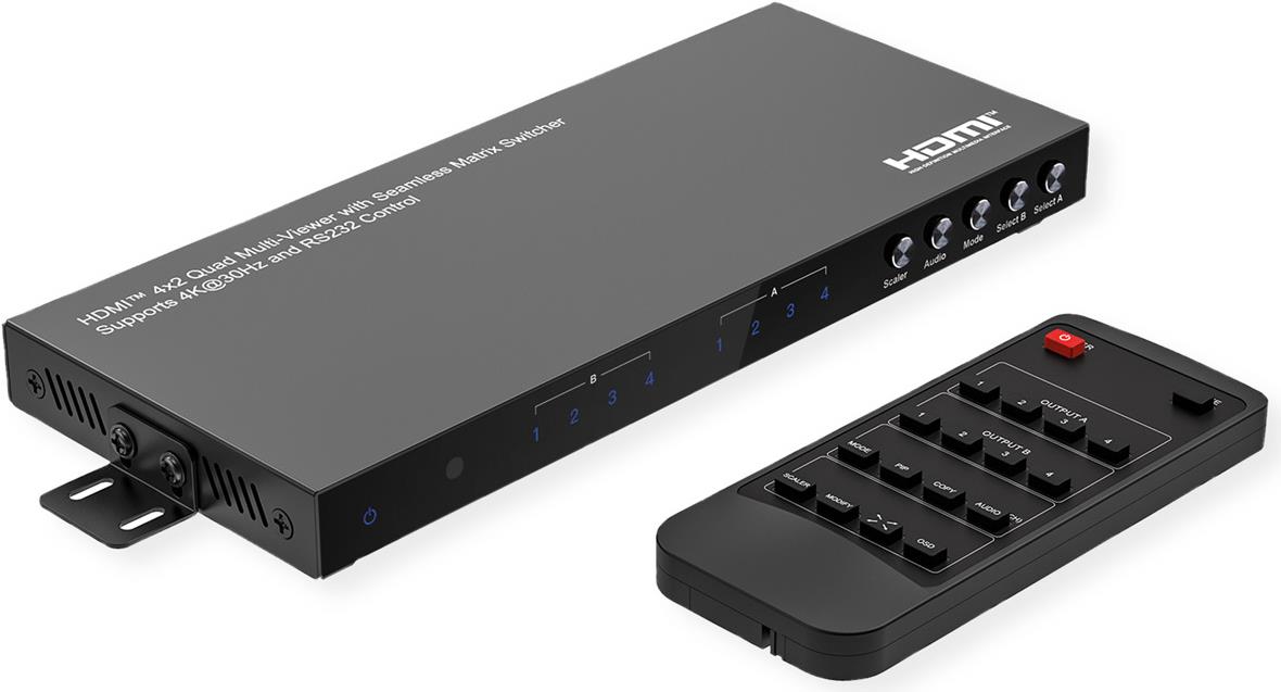 VALUE HDMI Matrix 4K30Hz 4 x 2 QUAD Multi-Viewer (14.99.3592)