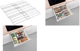 metaltex Schubladen-Gewürzregal X-Pand, silbermetallic Material: Metall beschichtet, rostbeständig, stoßfest, - 1 Stück (364675000)