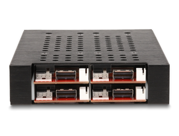 Delock 3.5" Mobiles Speicher-Rack für 4x M.2 NVMe SSD Slim SAS SFF-8654 Schwarz