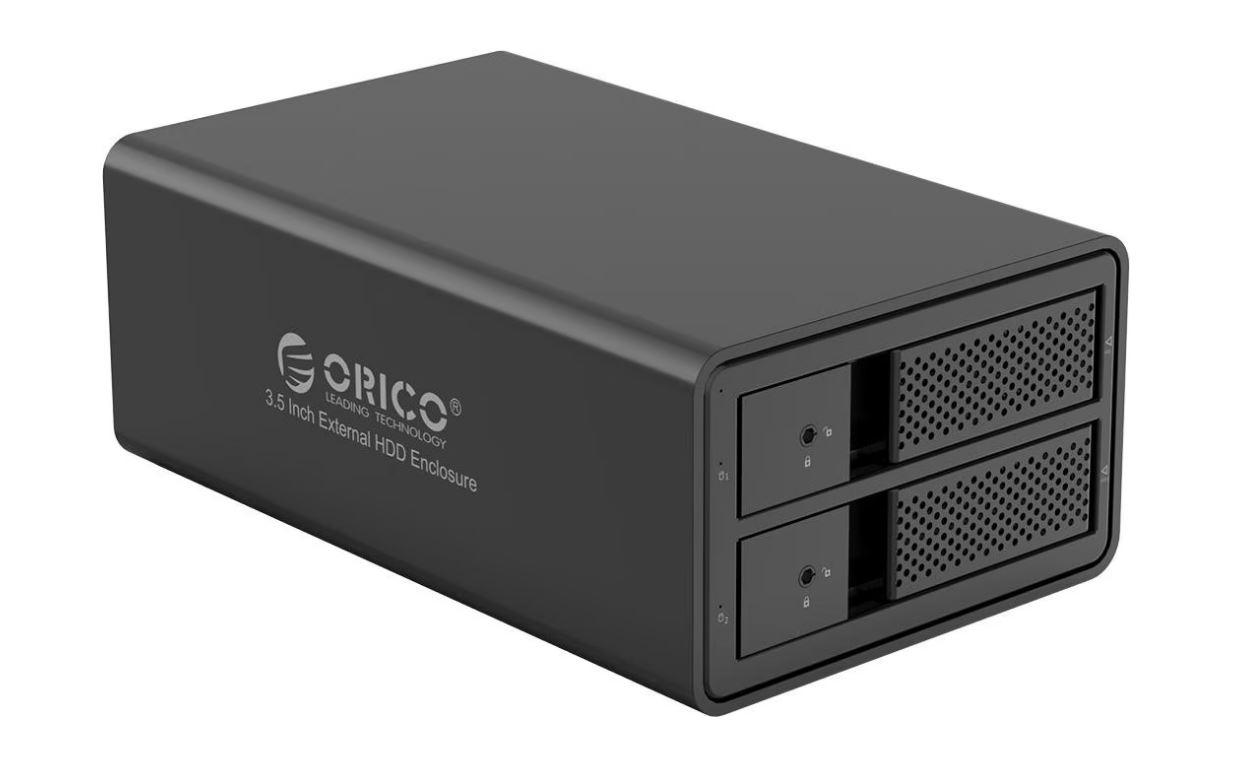 ORICO Aluminum 2 bay 3.5 SATA to USB3.0 External Hard Drive Enclosure (9528U3) (9528U3-EU-BK-BP) (geöffnet)