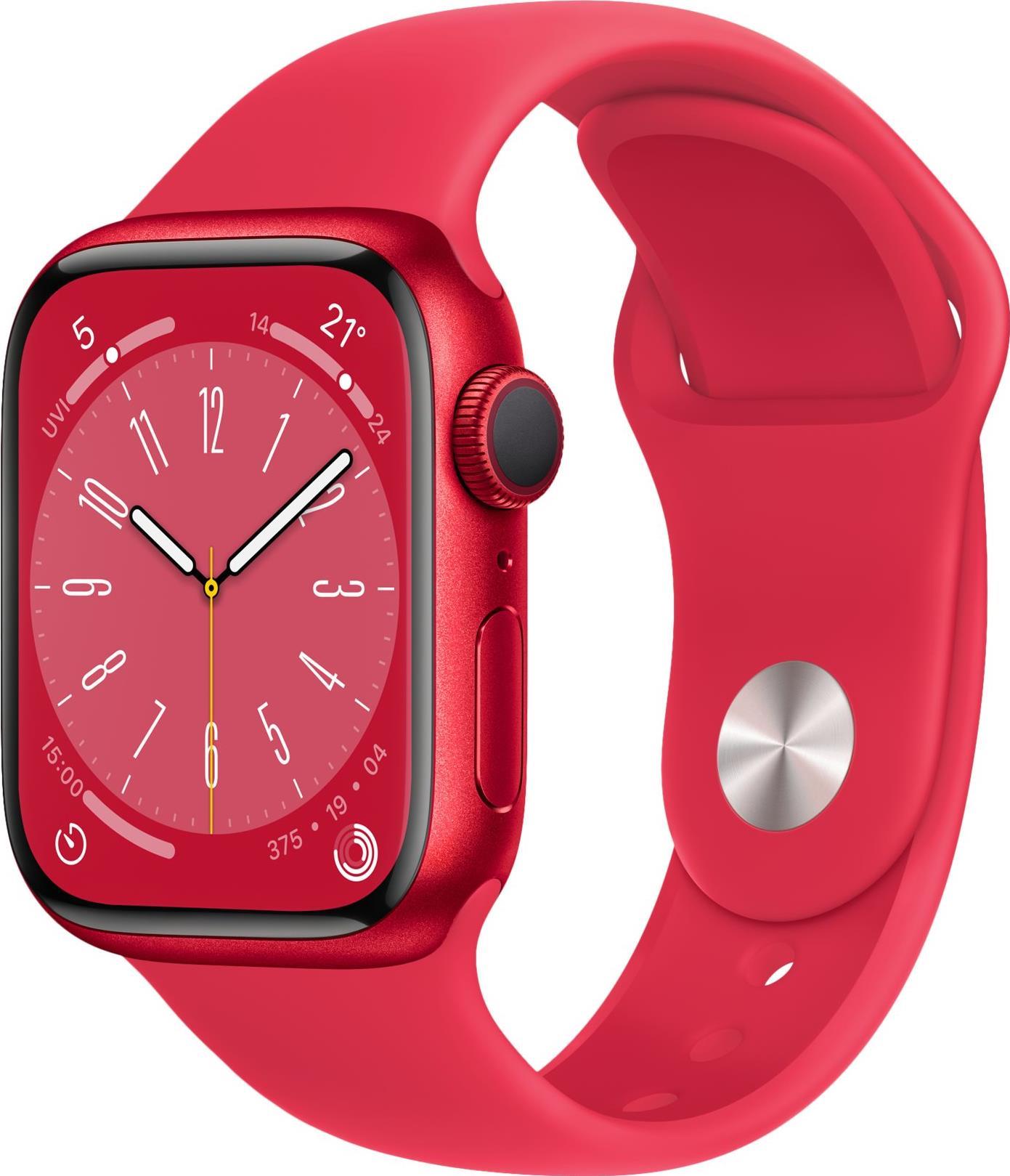 APPLE Watch Series 8 GPS 41mm (PRODUCT)RED Aluminium Case with (PRODUCT)RED Sport Band - Regular (MNP73FD/A)