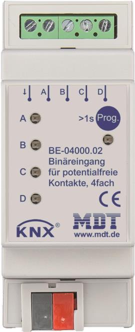 MDT BE-04000.02 Binäreingang 4-fach, 2TE, REG (BE-04000.02)