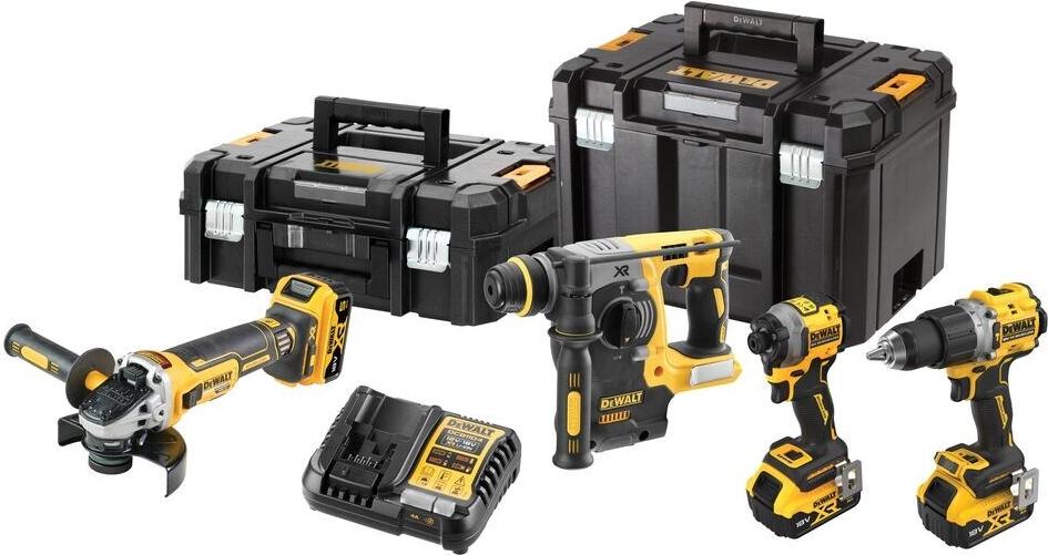 DeWalt DCK429P3T-QW Kombiset DCD805 + DCG405 + DCH273 + DCF850, 18 V schwarz, gelb (DCK429P3T-QW)