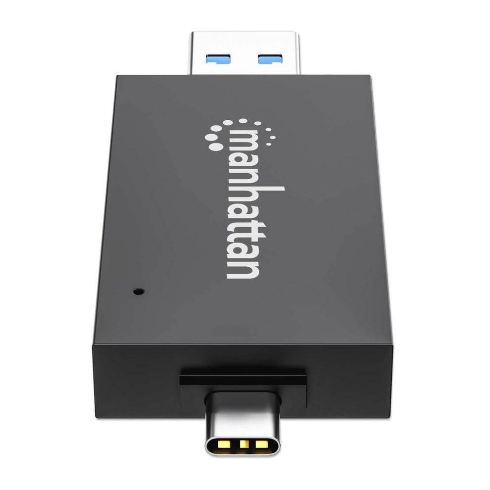 Manhattan Kartenlesegerät 102735 USB 3.2 Gen 1 Type-A/Type-C Schwarz, Durchsichtig