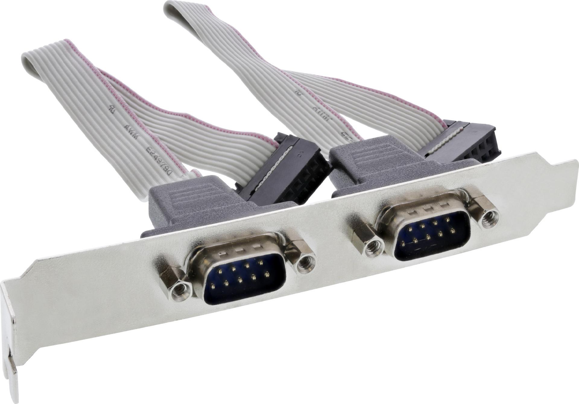 InLine Serielles Slotblech 2-fach 9-pol Stecker an 10-pol Buchsenleiste 1 1 0 (33208F)