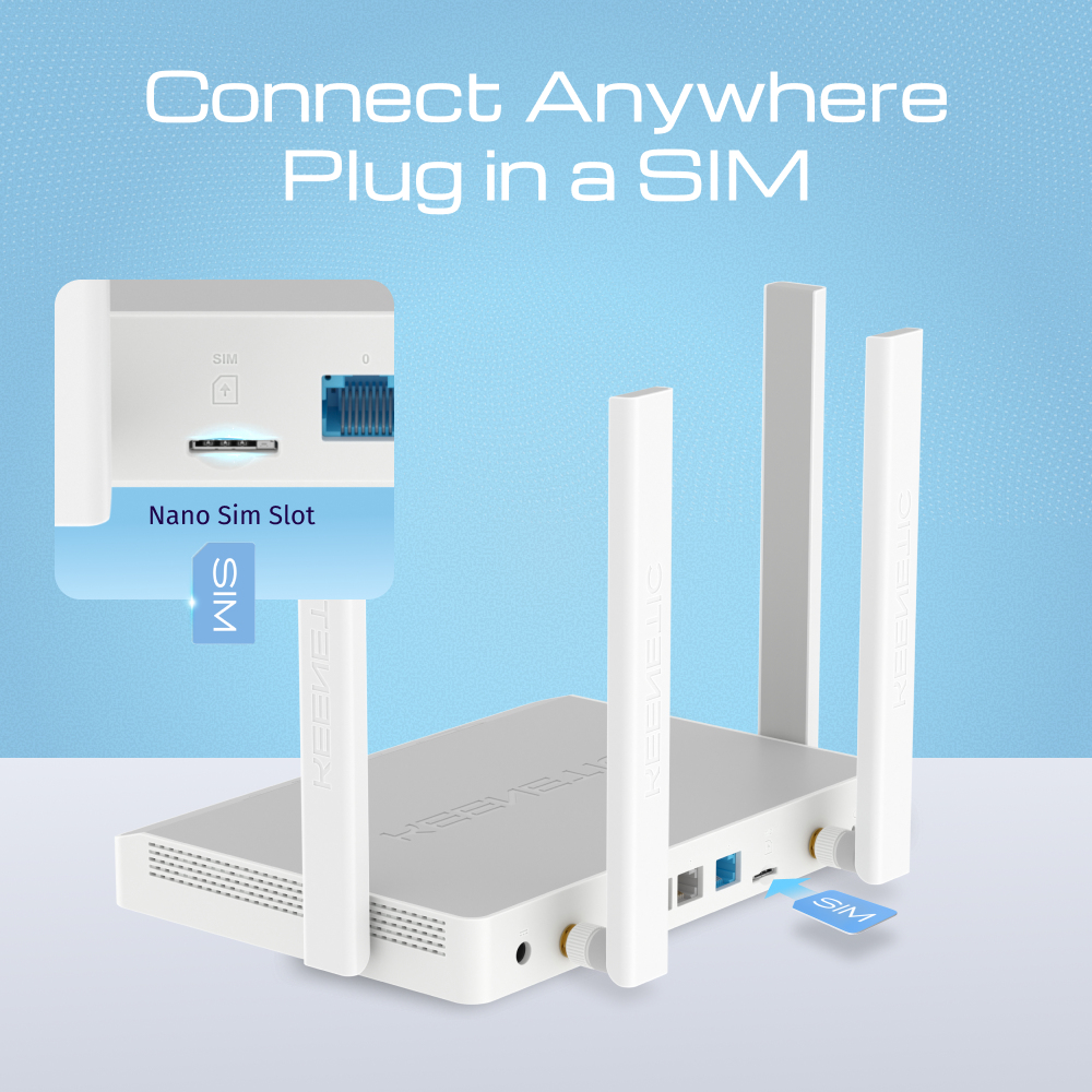 Keenetic Hero 4G+ KN-2311-01-EU WLAN-Router Wi-Fi 6 Dual-Band 4G LTE Nano-SIM Grau, Weiß