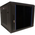 DSIT 9 HE Serverschrank, 19” Wandgehäuse mit Glastür und Perforierte Seitenwände (BxTxH) 600 x 600 x 501mm (DS6609ZP)