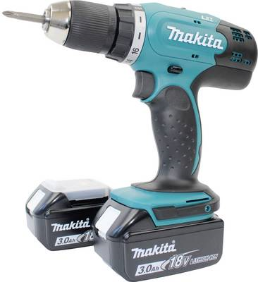 Makita Akku-Bohrmaschine 18 V 3 Ah Li-Ion inkl. Koffer, inkl. 2. Akku (DDF453RFE)