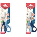 Maped Schere Advanced Green, Länge: 210 mm, asymmetrisch spitz, Klingen & Niete aus rostfreiem Stahl, mit blauen - 1 Stück (499100)