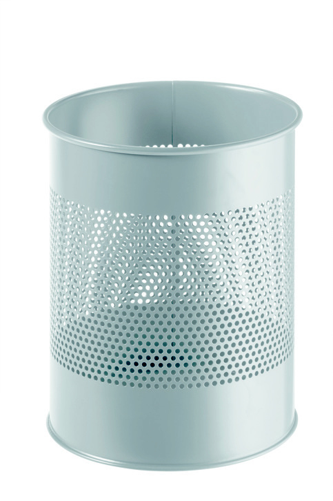 DURABLE Papierkorb 331010 Rund 15 l Metall Grau