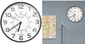 UNiLUX Wanduhr/Quarzuhr POP PL, Durchmesser: 305 mm, schwarz Zahlen in schwarz, Kunststoffgehäuse, sehr leise, - 1 Stück (400190878)