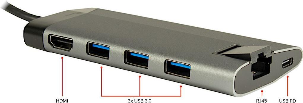 Inter-Tech GDC-802 USB 3.2 Gen 1 (3.1 Gen 1) Type-C 1000 Mbit/s Grau (88885551)