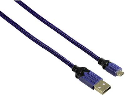 Hama High Quality 2.5m USB A Micro-USB A Männlich Männlich Schwarz - Blau USB Kabel (00054473)