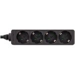 InLine® Steckdosenleiste, 4-fach Schutzkontakt 5m, schwarz (16445E)