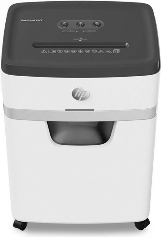 HP OneShred 18CC Aktenvernichter Partikelschnitt P-4 4 x 35 mm 18 Blatt Weiß, Schwarz