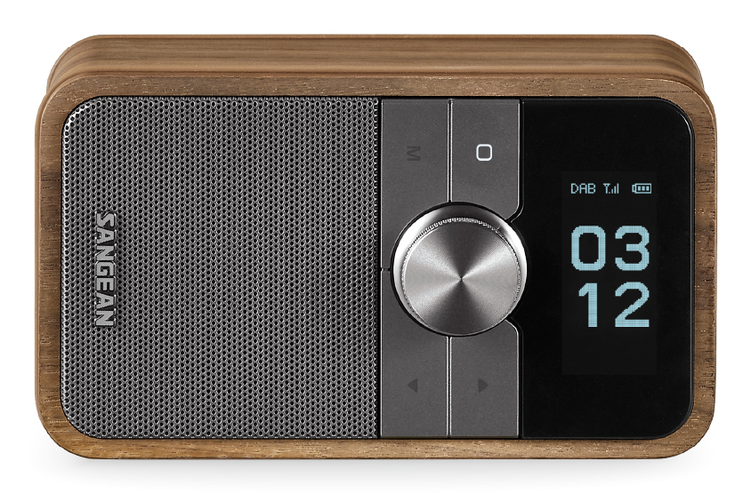 Sangean DDR-8 Tragbares DAB+/FM-Radio mit Bluetooth, OLED-Display und Echtholz-Nussbaum-Gehäuse, Walnuss