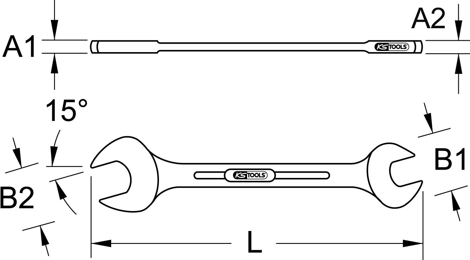 KS TOOLS CHROMEplus Doppel-Maulschlüssel, 20x22mm (518.0714)