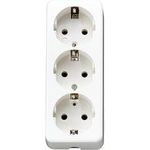 Jung SCHUKO-Dreifach-Steckdose m.Zugentlastung, aws 10 S 23 L WW (10S23LWW)