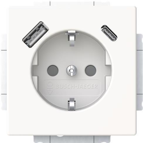 Busch-Jaeger SCHUKO Steckdose USB-A+C 20 EUCB2USBAC-884 (2CKA002011A6310)