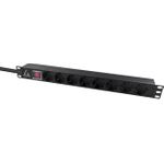 Lanview 19'' rack mount power strip 1U 10A with 8 x Schuko (LVR-2MSCH-SCH-C13-8)