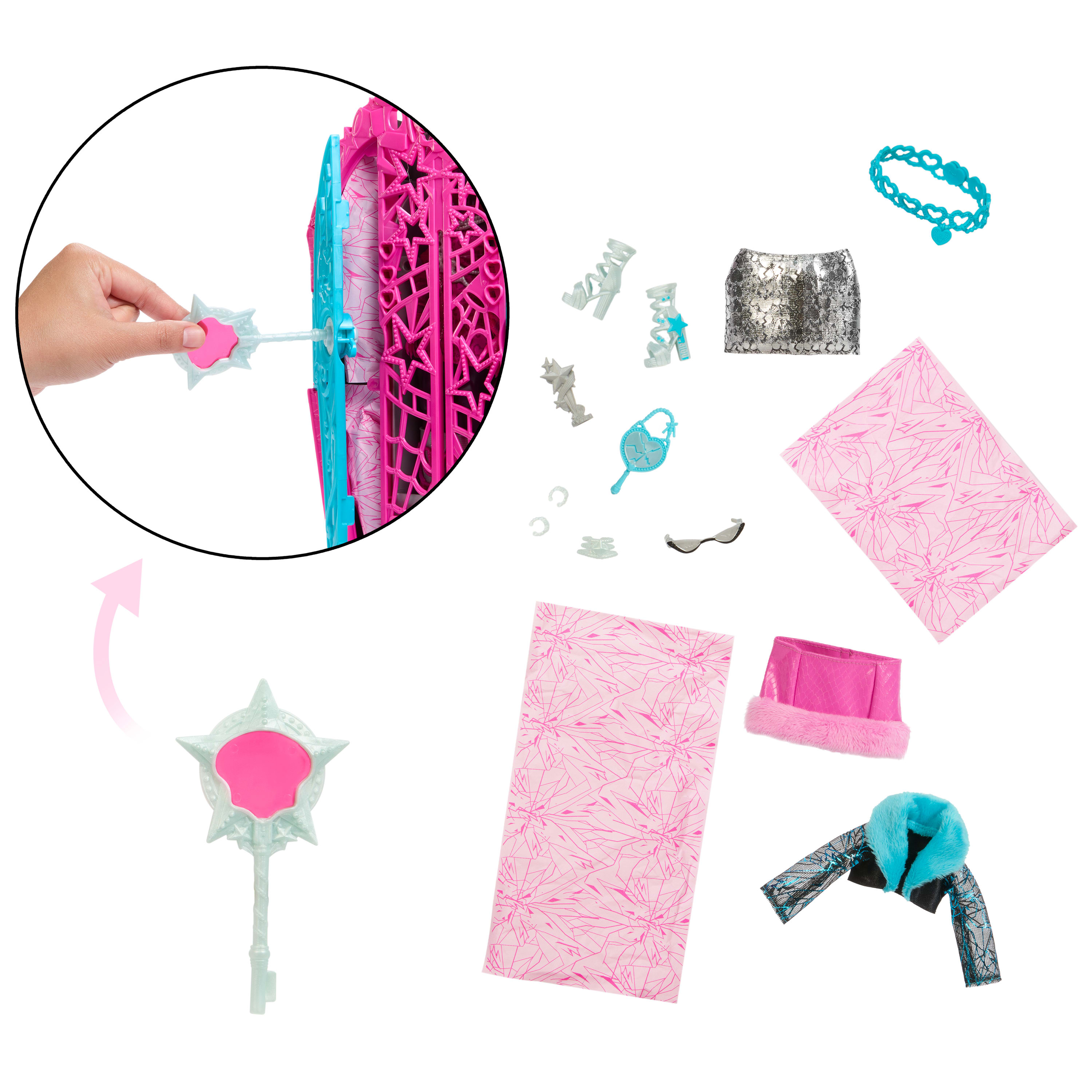 Mattel Monster High Skulltimate Secrets Hauntlywood Mysteries Modepuppe Catty Noir Mehrfarbig