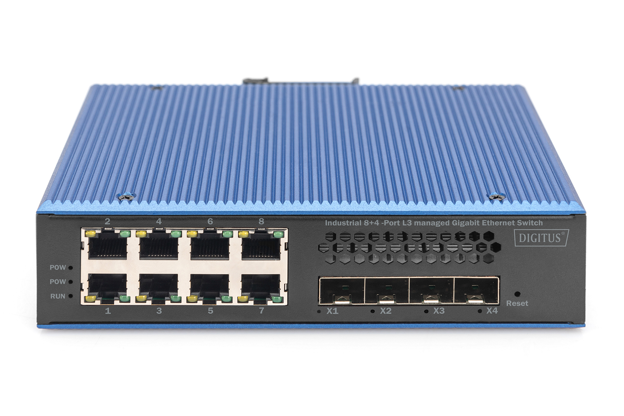 DIGITUS DN-651160 L3 Managed Switch 8x Gigabit Ethernet + 4x SFP+ Schwarz, Blau