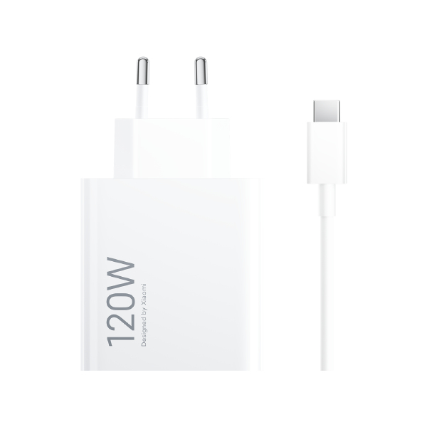 Xiaomi Hypercharge Combo 120 Watt Schnellladegerät mit USB-C Kabel Weiß