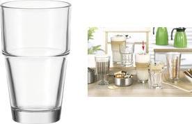 Esmeyer Leonardo Latte-Macchiato-Glas SOLO, 400 ml spülmaschinengeeignet, Durchmesser: 85 mm, Höhe: 140 mm, - 6 Stück (410-775)