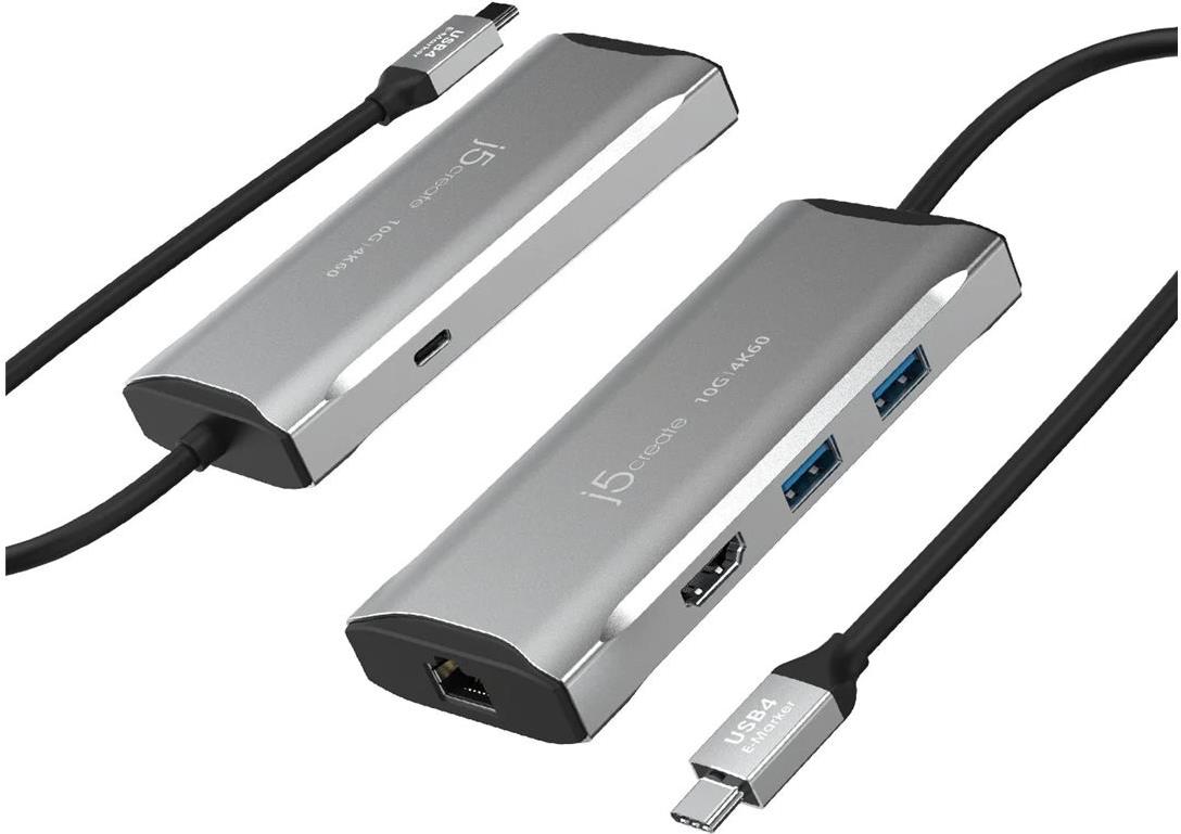 j5create JCD392-N 4K60 Elite USB-C Travel Dock, USB-C, 100 W PD, 10 Gbps, HDMI 4K@60Hz, Space Grey