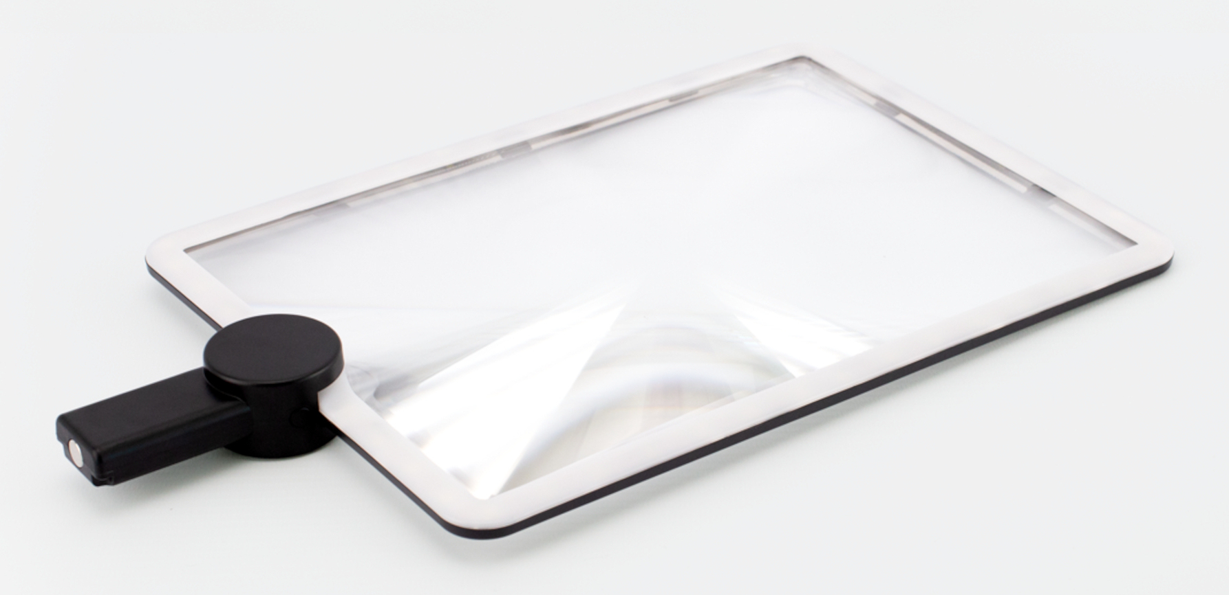 RealPower LED-Lupe HL-1 rechteckige Leselupe 5x Vergrößerung zum Umhängen