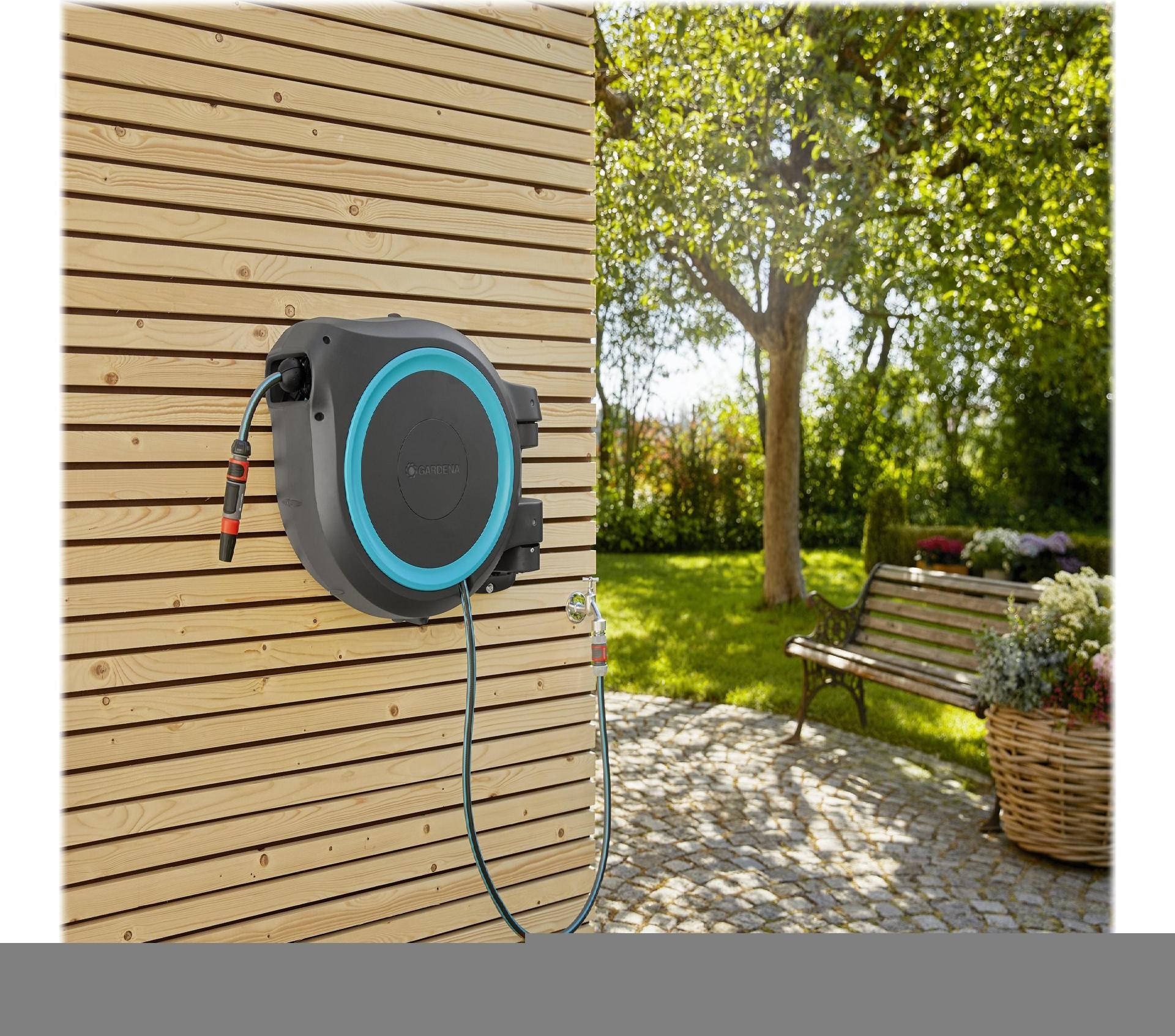 Gardena RollUp M/L Wand-Schlauchbox 25 m Türkis