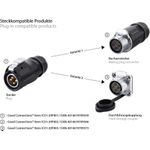 Industrie-Steckverbinder S1 - Power (4-Pin) Stecker mit Klick-Arretierung, Lötanschluss, M20, IP65/6 (IC01-20P401)