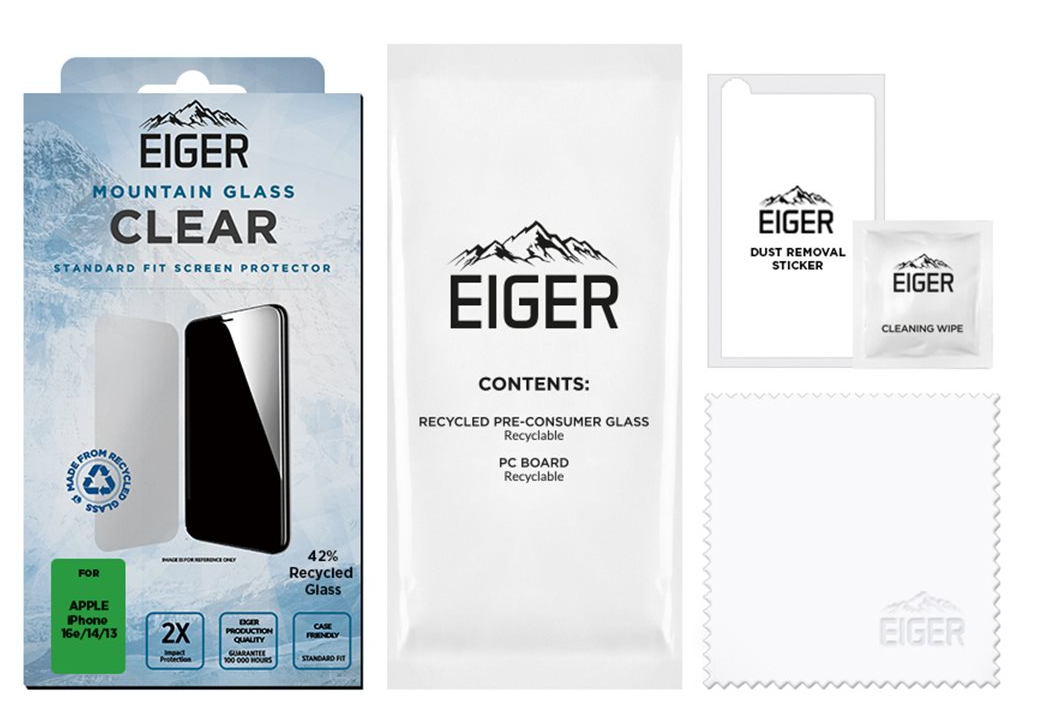 Eiger Mountain Glass Clear Displayschutzglas für iPhone SE 2025/14/13 Transparent