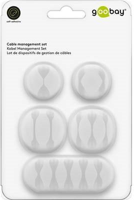 Goobay 70681 Kabel-Organizer Kabelklemme Tisch/Wand Weiß 5 Stück(e) (70681)