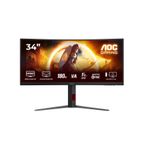 AOC CU34G4, Gaming-Monitor - (86.4 cm (34 Zoll), schwarz (matt), WQHD, Fast-VA, Curved, Adaptive-Sync, AMD FreeSync Premium, 180Hz Panel) [Energieklasse F] (CU34G4)