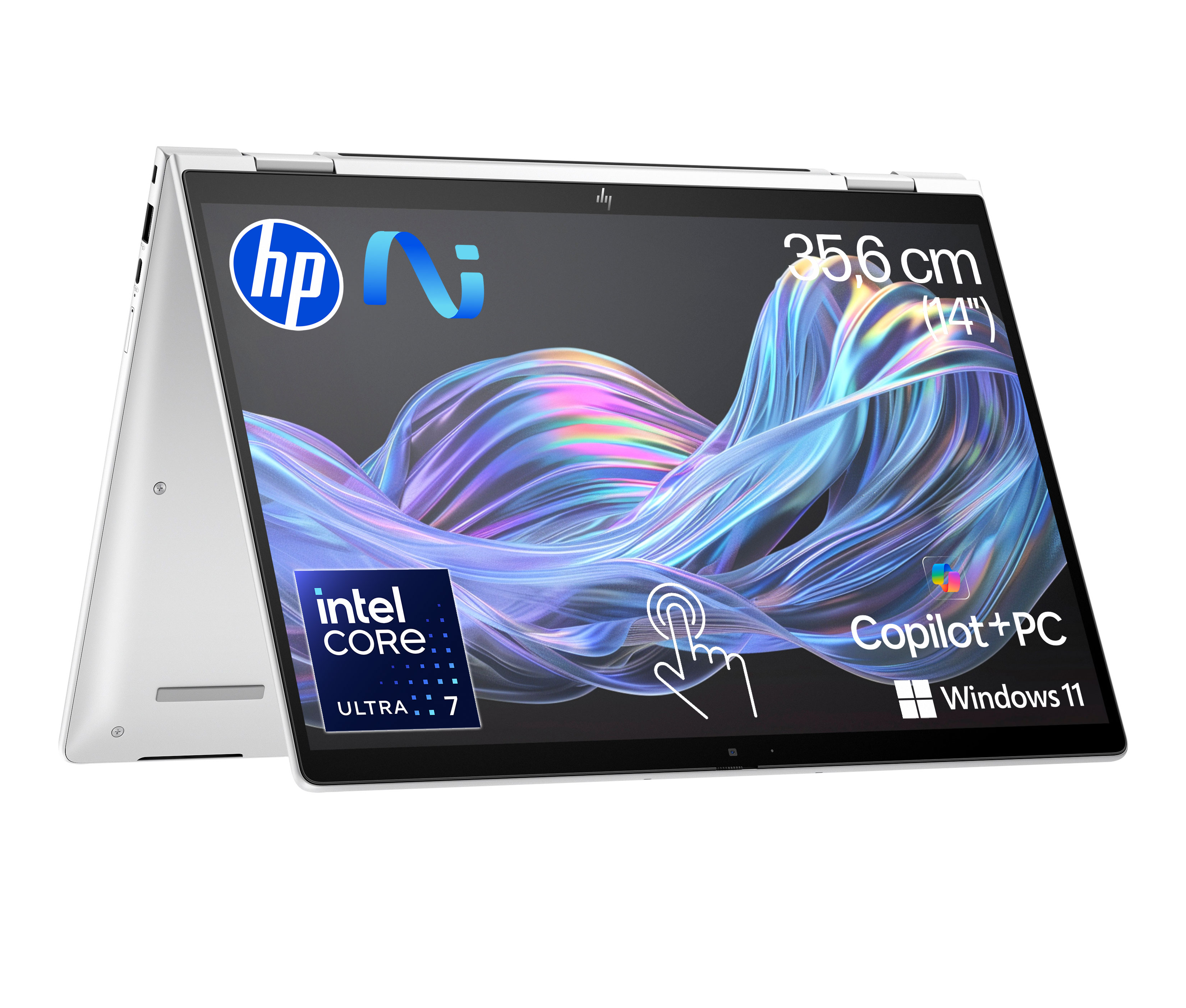 HP EliteBook X Flip G1i KI Laptop Intel Core Ultra 7 258V Hybrid (2-in-1) 35,6 cm (14") Touchscreen WUXGA 32 GB LPDDR5x-SDRAM 1 TB SSD Windows 11 Pro Copilot+ PC Silber (B69BLET#ABD)
