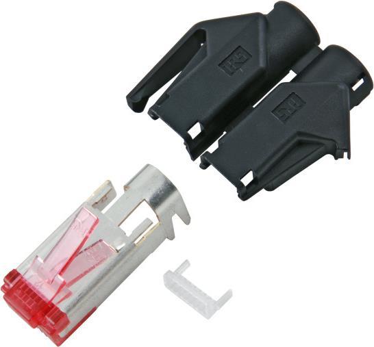 RJ45-Hirose Stecker STP, TM21 schwarz, 100 Stück, 3 Elemente, Cat.6 Hersteller: HIROSE (H7641.4-100)