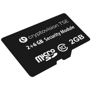 Cryptovision TSE, microSD, 8 GB Technische Sicherheitseinrichtung (TSE-Modul) V2.0, Bauform: microSD-Karte, Sicherungseinheit: NXP SE051, SE Leistung (Signatur): <250 ms, Lebensdauer: 20 Mio. Signaturen, Speicherplatz: 8 GB, Laufzeit: bis Juli 2028, vereinzelt in Blister Verpackung inkl. der wichtigsten Daten als Klarschrift und/oder Barcode (10680)