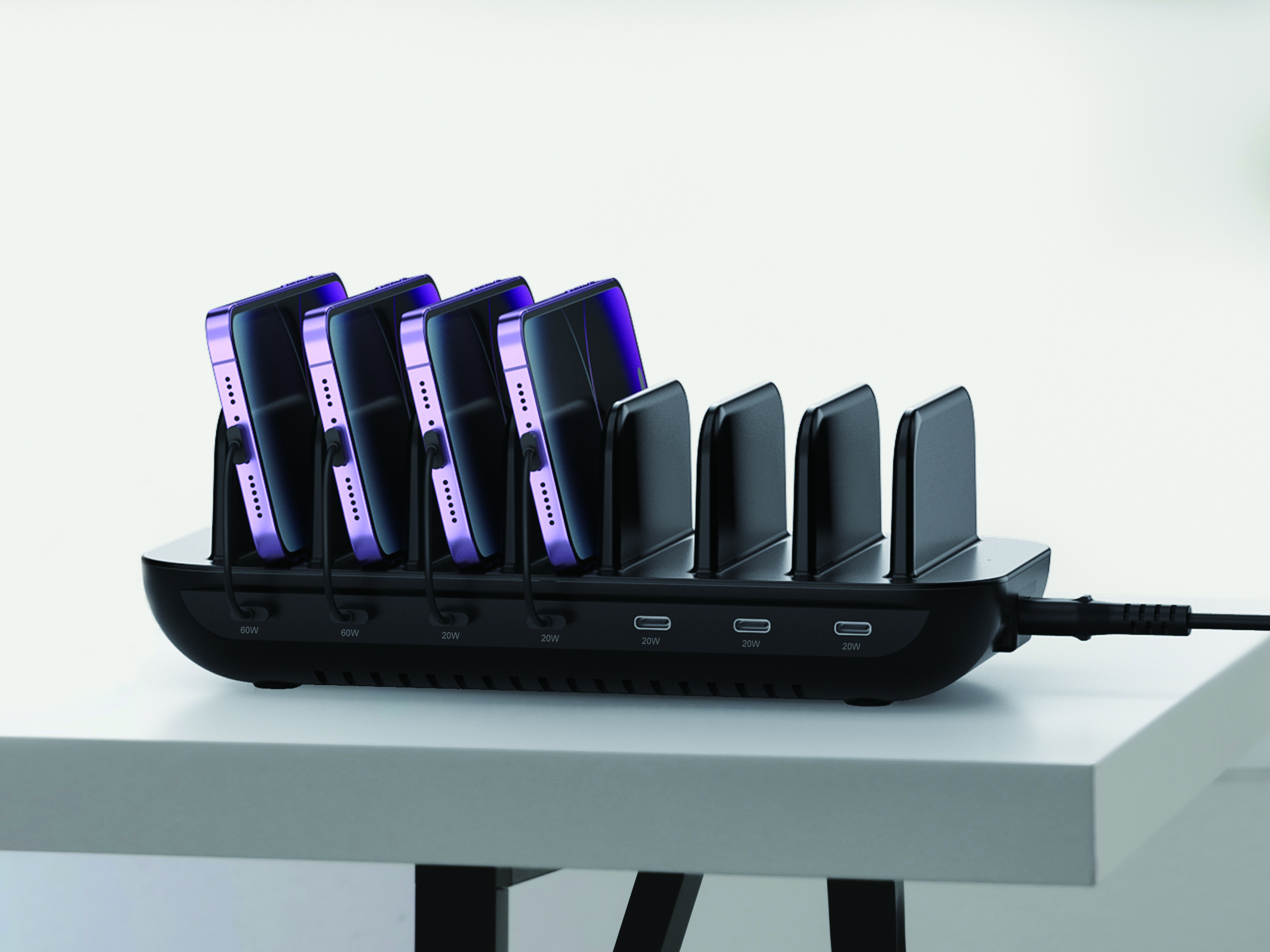 Conceptronic OZUL07B Ladestation 7x USB-C PD 3.0 160 W Schwarz