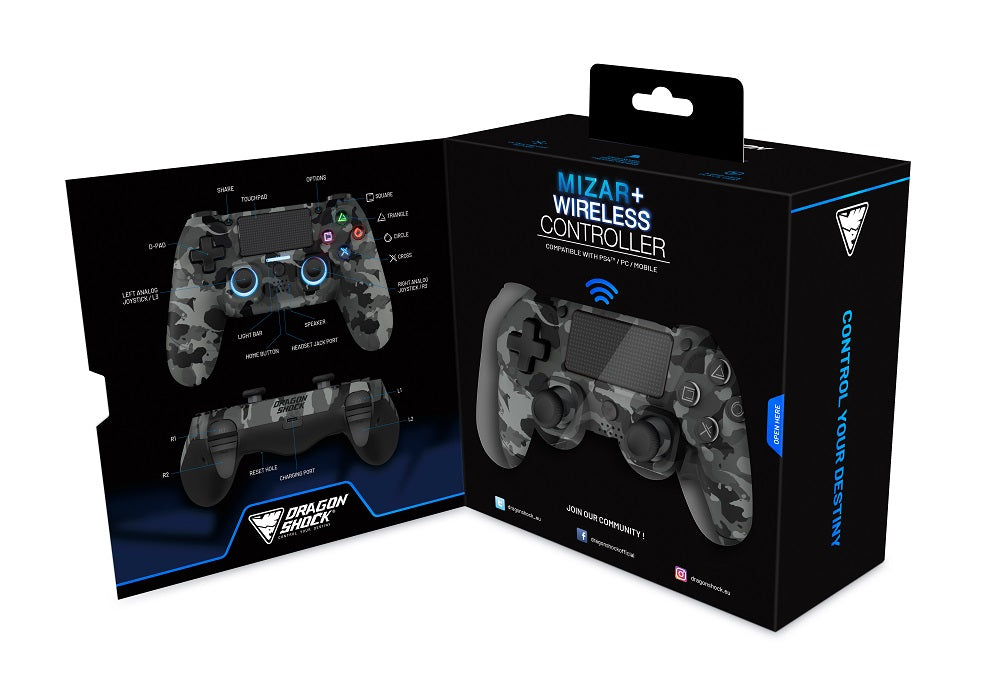 DragonShock Mizar+ Wireless Gamepad grau Camo Bluetooth